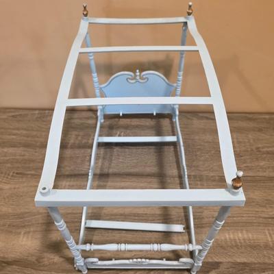 LOT 90K: Vintage Italian "Serie Milady" Doll Bedroom Furniture, Canopy Top Bed, Nightstand W/Lamp, Coat Rack, Dresser W/Mirror,...