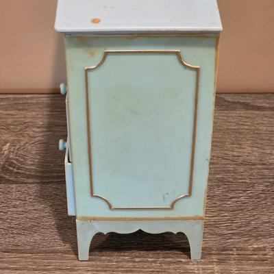 LOT 90K: Vintage Italian "Serie Milady" Doll Bedroom Furniture, Canopy Top Bed, Nightstand W/Lamp, Coat Rack, Dresser W/Mirror,...