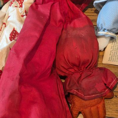 LOT 91K: 2 Vintage Clown Rag Dolls & 1 Vintage Soft Body Clown Doll "Blossom" Made by Robin Woods, Handmade