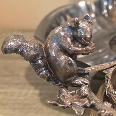 LOT 92 W: Vintage Silver Plated Pitcher, Serving Tray, Plate, Bowl & Wooden Handle Chafing Dish W/Jeweled Paper Mache` Fruit