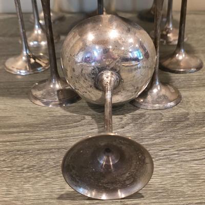 LOT 93K: 12 Vintage Silver-Plated Goblets W/Individual Dust Covers