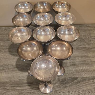 LOT 93K: 12 Vintage Silver-Plated Goblets W/Individual Dust Covers