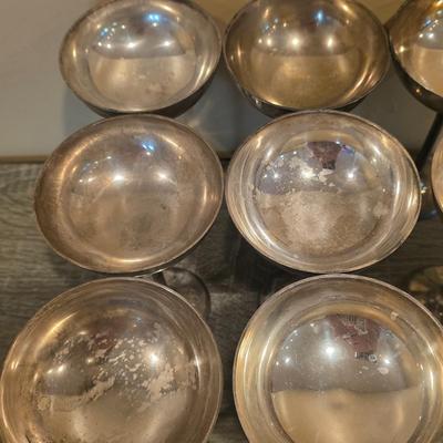 LOT 93K: 12 Vintage Silver-Plated Goblets W/Individual Dust Covers