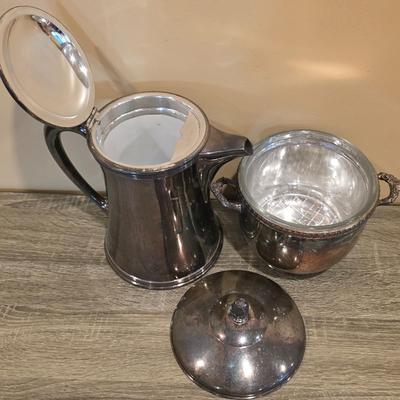 LOT 94K: Collection Of Silver-Plated Coffee/Teapot, Ice Bucket, Dishes, Bowls & More