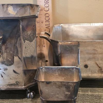 LOT 94K: Collection Of Silver-Plated Coffee/Teapot, Ice Bucket, Dishes, Bowls & More