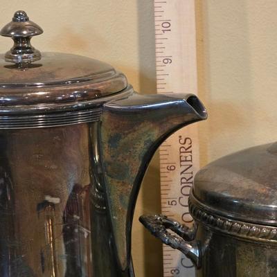 LOT 94K: Collection Of Silver-Plated Coffee/Teapot, Ice Bucket, Dishes, Bowls & More