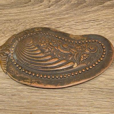 LOT 37D: Vintage Vanity Accessories, Brilliant Cut Glass Jar & Pedestal Gold Accented Jar W/Lid, Nouveau Brass Hand Mirror, Round...