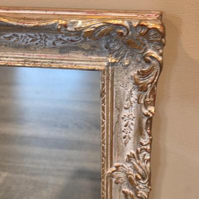 LOT 37D: Vintage Vanity Accessories, Brilliant Cut Glass Jar & Pedestal Gold Accented Jar W/Lid, Nouveau Brass Hand Mirror, Round...