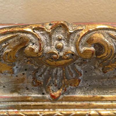 LOT 37D: Vintage Vanity Accessories, Brilliant Cut Glass Jar & Pedestal Gold Accented Jar W/Lid, Nouveau Brass Hand Mirror, Round...