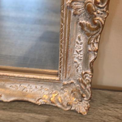 LOT 37D: Vintage Vanity Accessories, Brilliant Cut Glass Jar & Pedestal Gold Accented Jar W/Lid, Nouveau Brass Hand Mirror, Round...