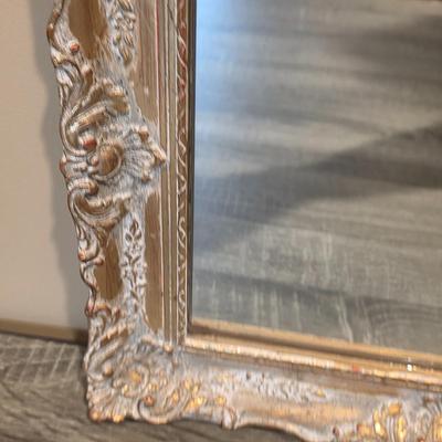 LOT 37D: Vintage Vanity Accessories, Brilliant Cut Glass Jar & Pedestal Gold Accented Jar W/Lid, Nouveau Brass Hand Mirror, Round...