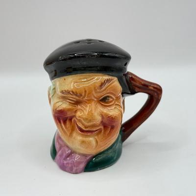 LOT 101K: Vintage Mini Toby Mugs, Purple Cabbage Sugar Bowl Creamer Set & Bake Rite Canister