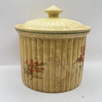 LOT 101K: Vintage Mini Toby Mugs, Purple Cabbage Sugar Bowl Creamer Set & Bake Rite Canister