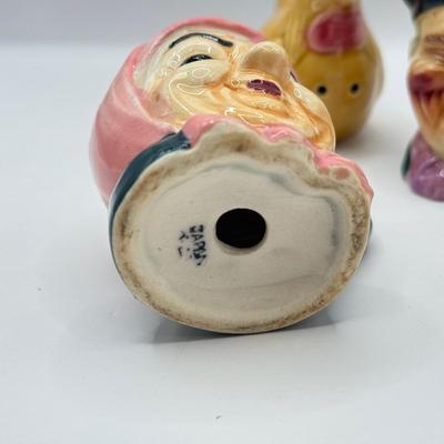 LOT 101K: Vintage Mini Toby Mugs, Purple Cabbage Sugar Bowl Creamer Set & Bake Rite Canister