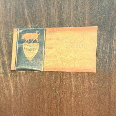 LOT 102L: 1940s Maddox Tables Tambour Door Drop Front Mahogany Secretary Desk w/ Keys