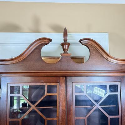 LOT 102L: 1940s Maddox Tables Tambour Door Drop Front Mahogany Secretary Desk w/ Keys