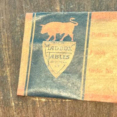 LOT 102L: 1940s Maddox Tables Tambour Door Drop Front Mahogany Secretary Desk w/ Keys