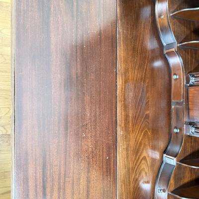 LOT 102L: 1940s Maddox Tables Tambour Door Drop Front Mahogany Secretary Desk w/ Keys