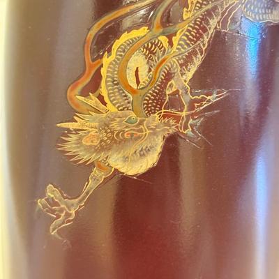 LOT 105F: Vintage Maruni Lacquer ware Dragon Lamp Hand Painted in Occupied Japan