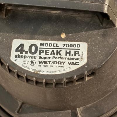 LOT 121G: Shop Vac Super Performance Wet/Dry Vac Model 7000D