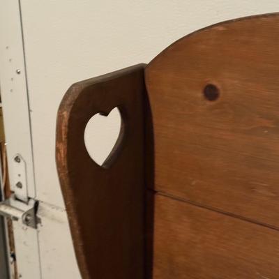 LOT 123G: Vintage Hand Made Wooden Heart Bench