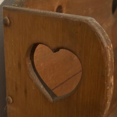 LOT 123G: Vintage Hand Made Wooden Heart Bench