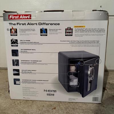 LOT 124G: First alert digital fire safe waterproof safe IN BOX