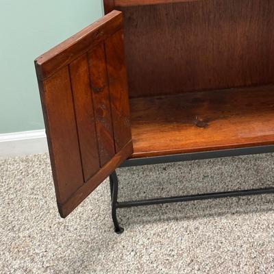 LOT 129B: Vintage Leather Arm Chair & Cabinet