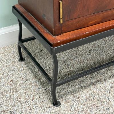 LOT 129B: Vintage Leather Arm Chair & Cabinet