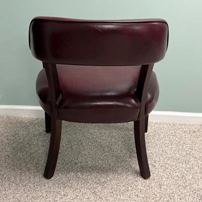 LOT 129B: Vintage Leather Arm Chair & Cabinet