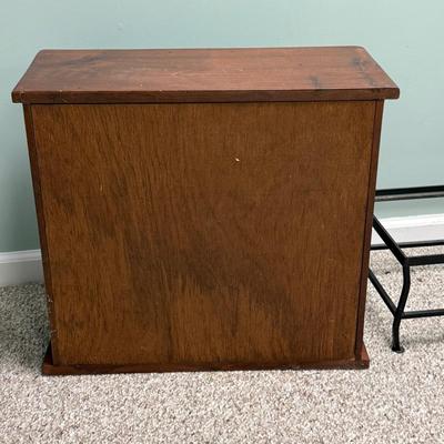 LOT 129B: Vintage Leather Arm Chair & Cabinet