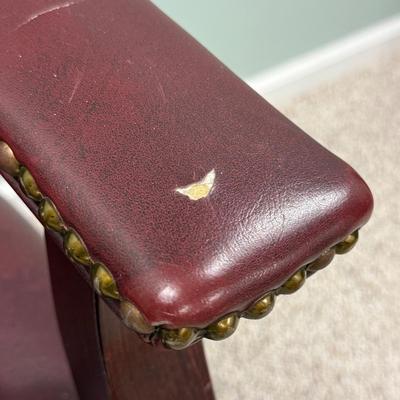 LOT 129B: Vintage Leather Arm Chair & Cabinet