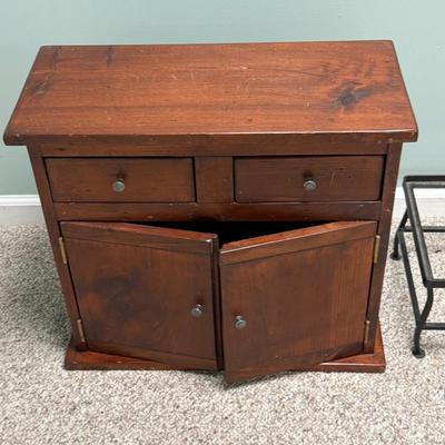 LOT 129B: Vintage Leather Arm Chair & Cabinet