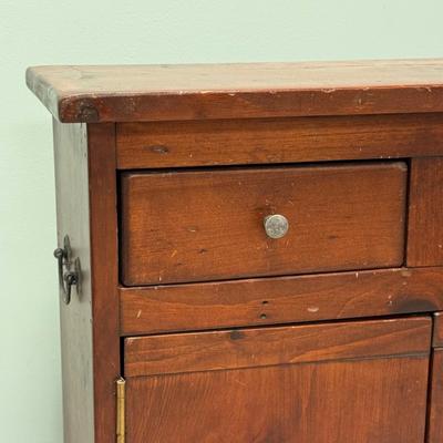 LOT 129B: Vintage Leather Arm Chair & Cabinet