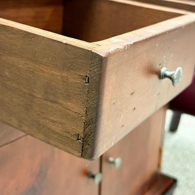 LOT 129B: Vintage Leather Arm Chair & Cabinet