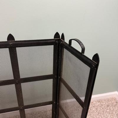 LOT 130B: Vintage Brass Duck Face Fireplace Poker & Screen