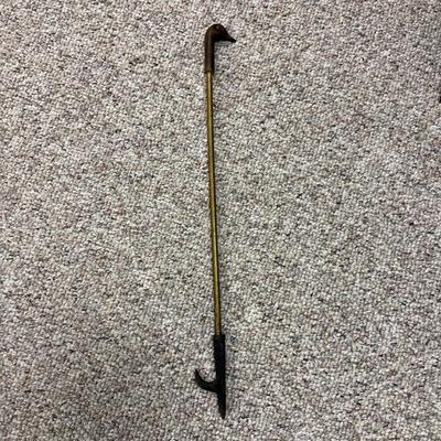 LOT 130B: Vintage Brass Duck Face Fireplace Poker & Screen