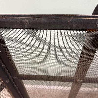 LOT 130B: Vintage Brass Duck Face Fireplace Poker & Screen