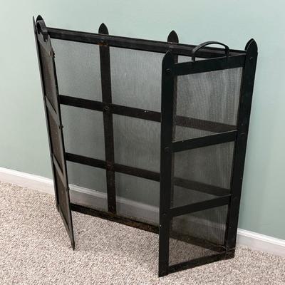 LOT 130B: Vintage Brass Duck Face Fireplace Poker & Screen