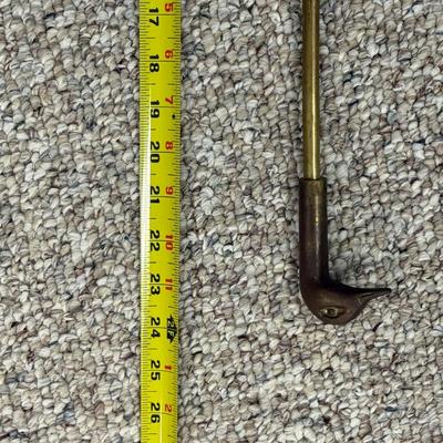 LOT 130B: Vintage Brass Duck Face Fireplace Poker & Screen