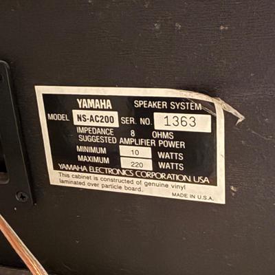 LOT 132B: Glass Top TV Stand w/ Yamaha Speaker System NS-AC200