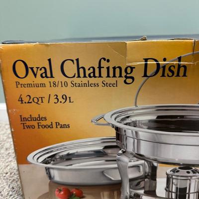 LOT 136B: Three Tramontina Stainless Steel Chafing Dishes in Box