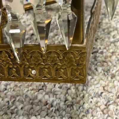 LOT 138B: Brass & Crystal Hanging Light Fixture