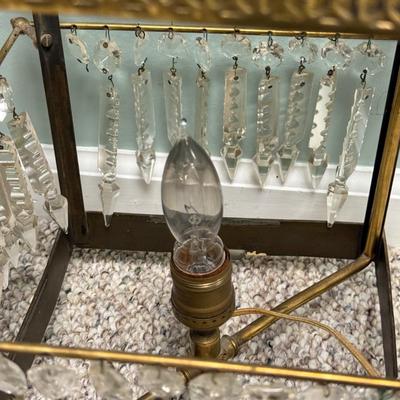 LOT 138B: Brass & Crystal Hanging Light Fixture