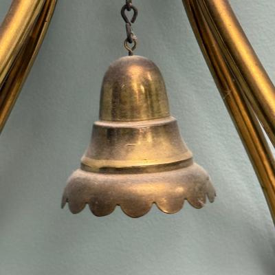 LOT 138B: Brass & Crystal Hanging Light Fixture