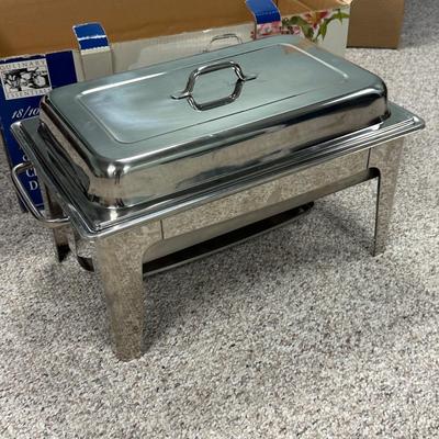 LOT 139B: Three Culinary Essentials Stainless Steel 9qt Chafing Dishes in Box