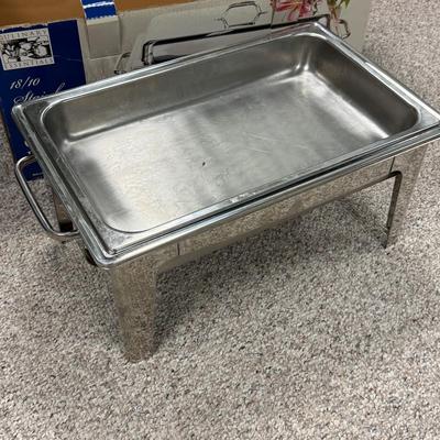 LOT 139B: Three Culinary Essentials Stainless Steel 9qt Chafing Dishes in Box