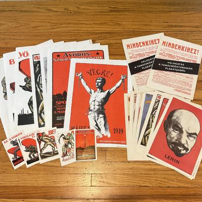 LOT 145W: 1970s Reproductions of Hungarian Soviet Propaganda from 1919
