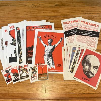LOT 145W: 1970s Reproductions of Hungarian Soviet Propaganda from 1919