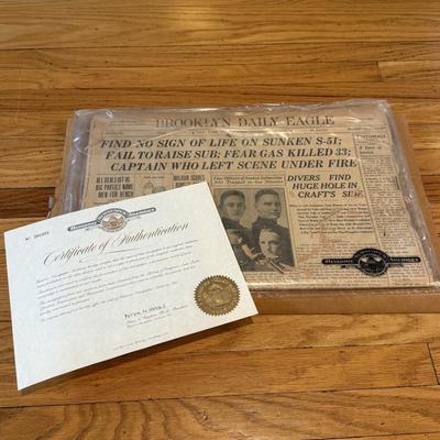 LOT 146W: Antique 1925 Brooklyn Daily Eagle Newspaper w/ COA